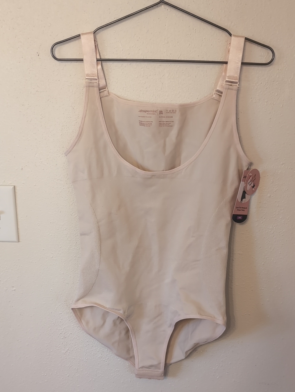 Shapermint Nude Light Beige Smoothing Bodysuit 2XL